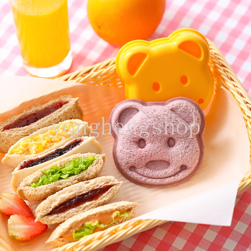 Creative Bear Shaped DIY Sandwich Mold Biscuit Bread Toast Cutter Sushi Mould Kids Breakfast Lunch Bento Molds Kitchen Accessories