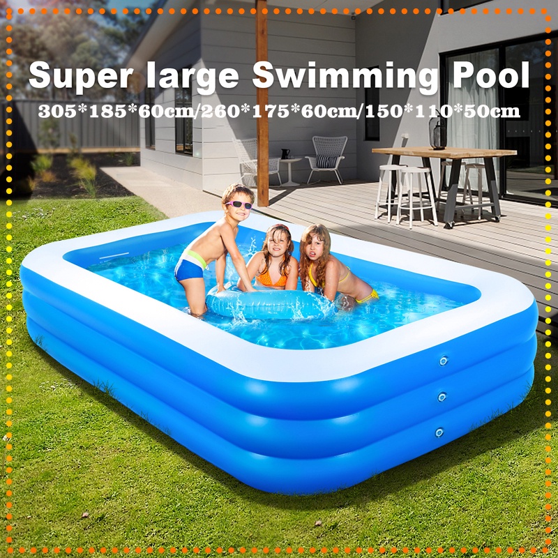 SL_Inflatable Swimming Pool 305cm 3 Ring Kids Baby Family Pool Swim ...