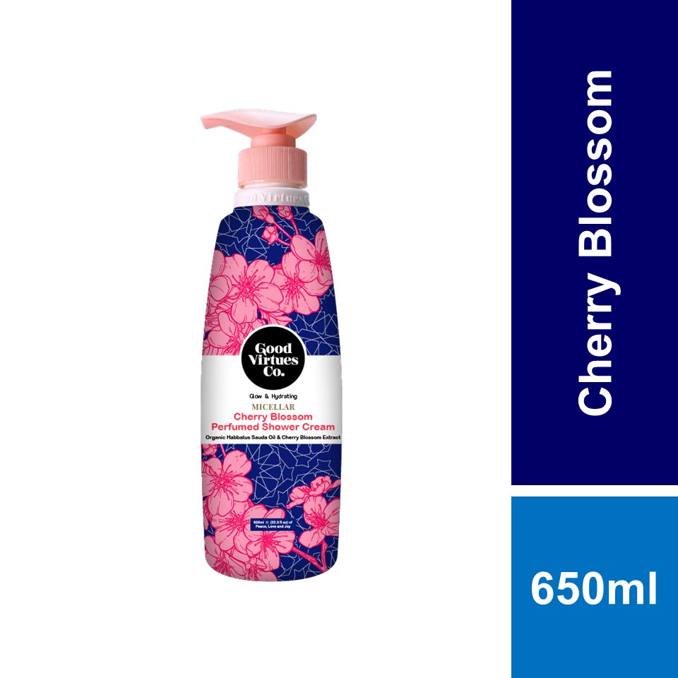 Good Virtues Co Micellar Cherry Blossom Perfumed Shower Cream 650ml
