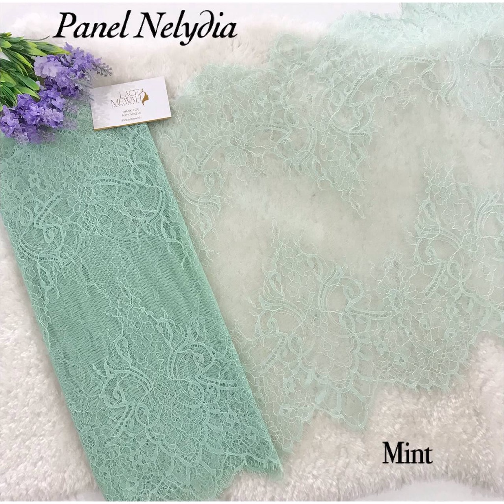 READYSTOK PANEL NELYDIA BORDER LACEMEWAH LEMBUT SESUAI UNTUK VEIL & BAJU KURUNG MODEN PAHANG LACE BIDANG EXCLUSIVE