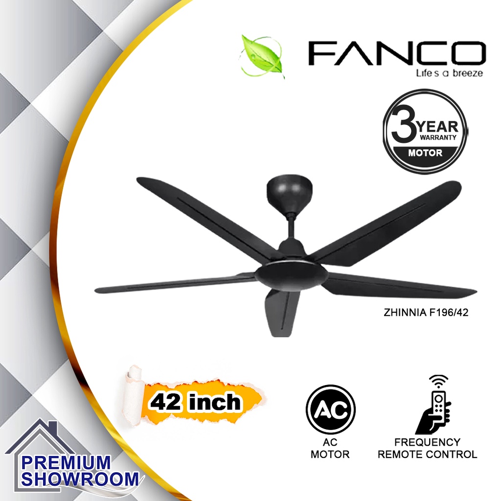 FANCO F196 MBK Ac Motor 5 blades Ceiling fan 42" Shopee Malaysia