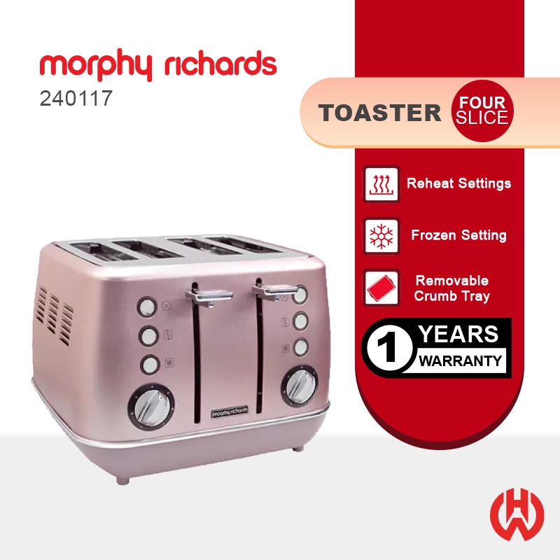 Morphy Richards 1800W Evoke 4 Slice Toaster Rose Quartz 240117 Shopee