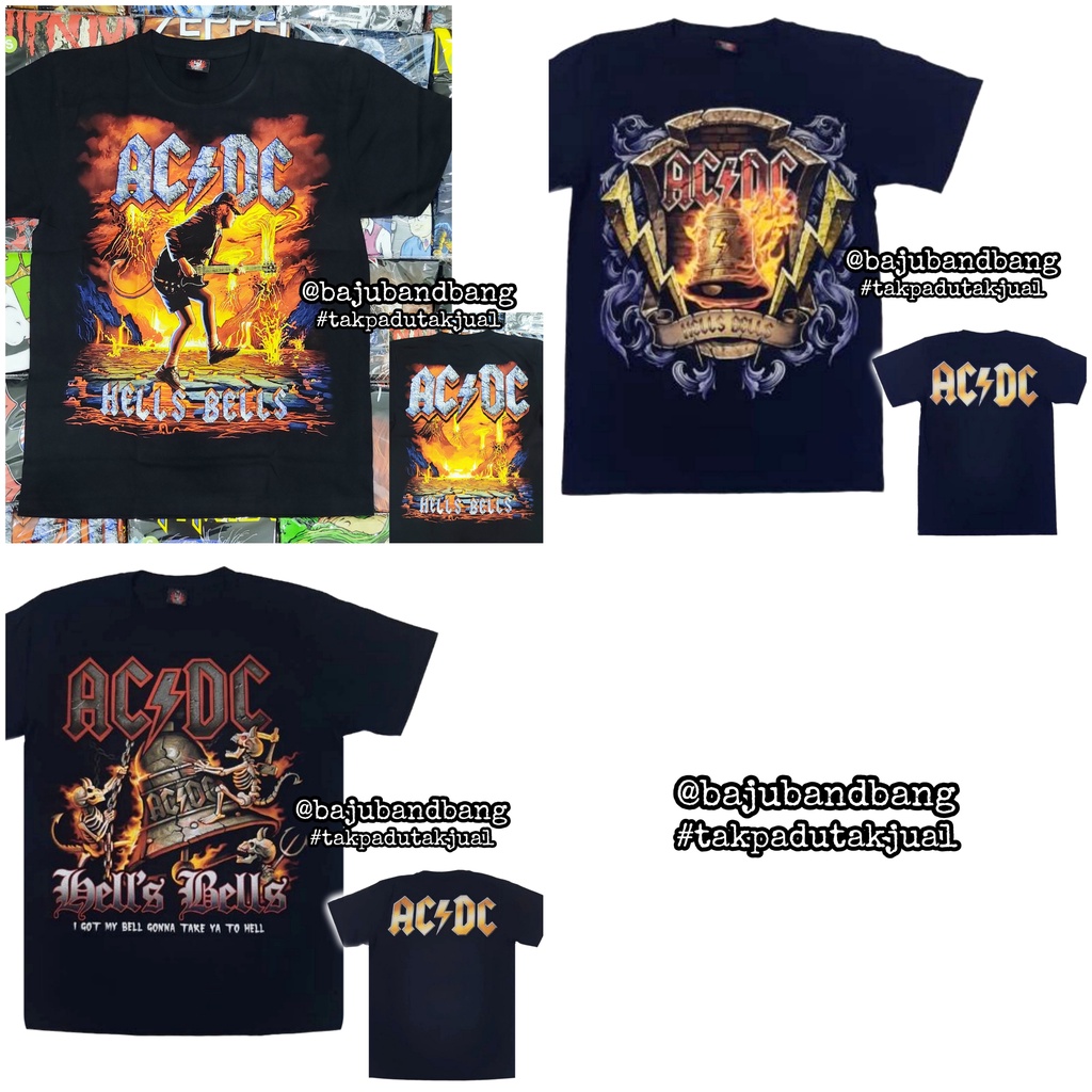 Baju Band ACDC Angus Young Premium Band Tshirt Rock Metal Vintage ...