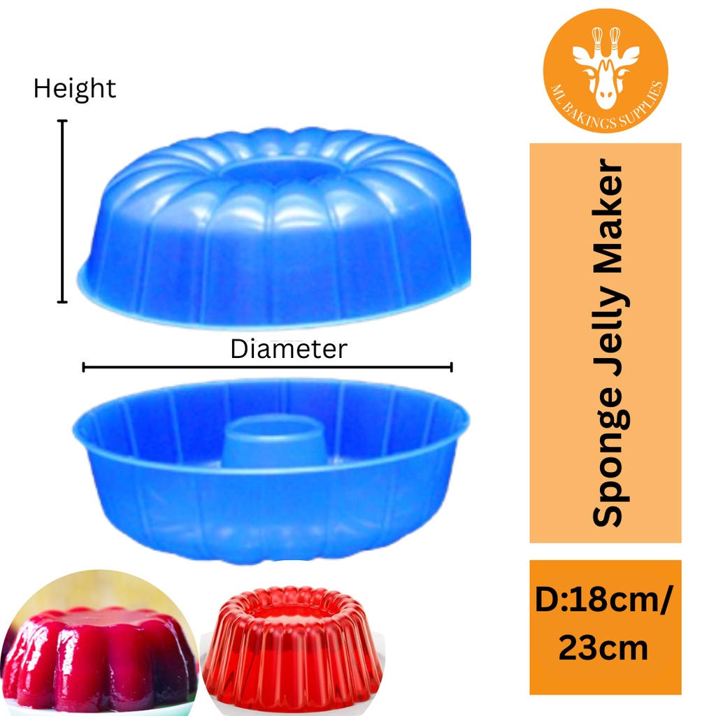 [READY STOCK] Blue Round Mould Jelly Mould 7” / 9" / Acuan Bulat Biru Kek Kukus / Jelly Sponge Cake Pudding Mold