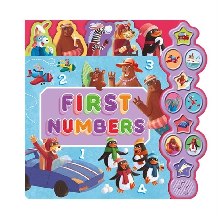 First Numbers Educational Sound Book For Preschool Kids With Animals Vehicles & More