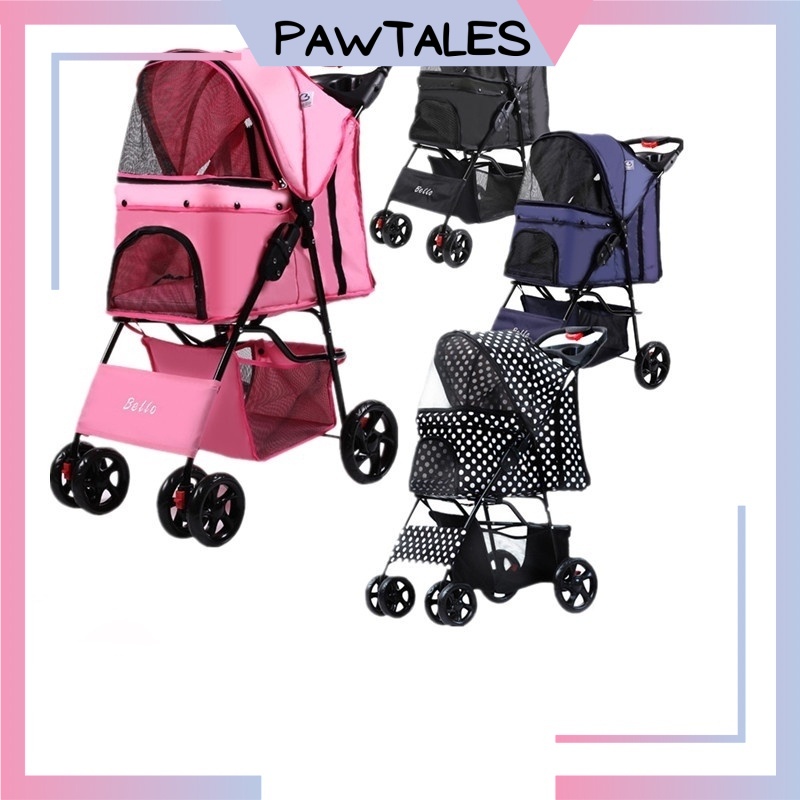 PAWTALES 4 Wheel Pet Stroller Cat Trolley Dog Trolley Dog Pram Cat