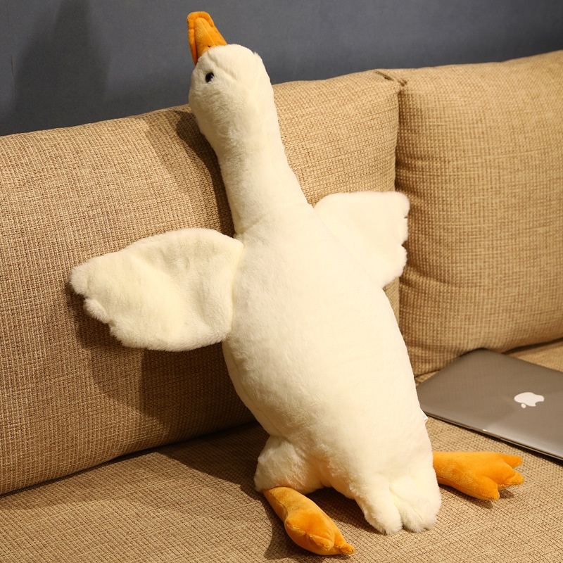 FREE GIFT  50CM-190CM Big white goose plushie funny soft toy 