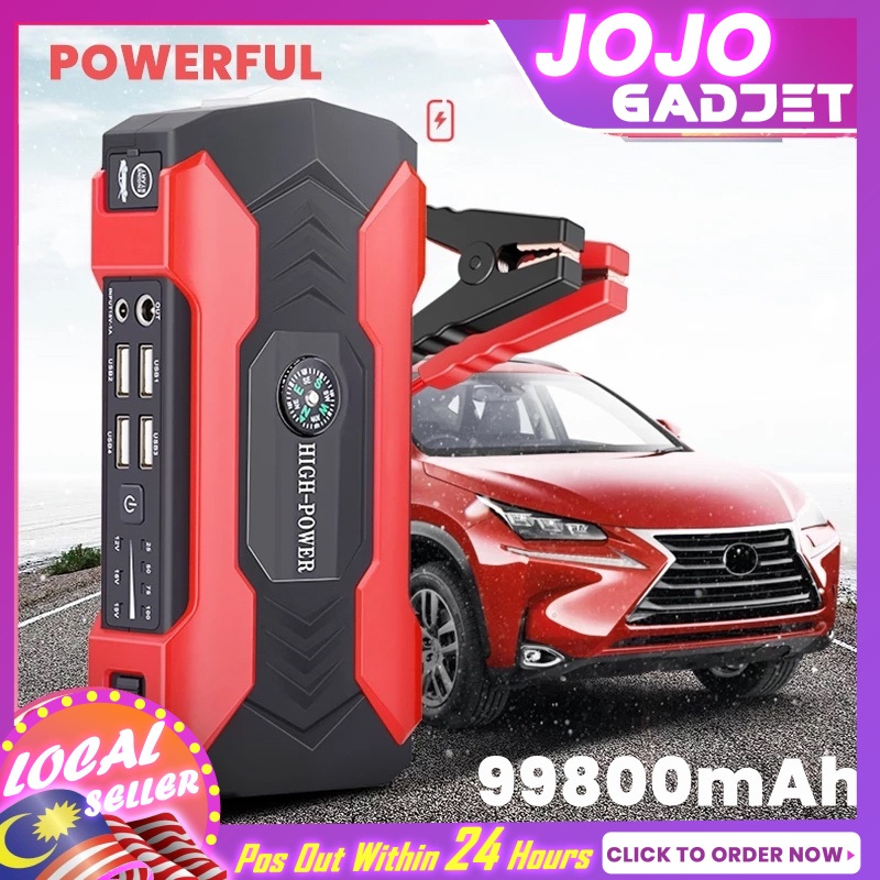 Car Jump Starter Power Bank 99800mAh Car Jumper With Type Pump