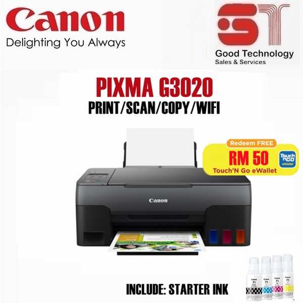 Canon G3020 All In One Printer (PRINT/SCAN/COPY/WIFI) Shopee Malaysia