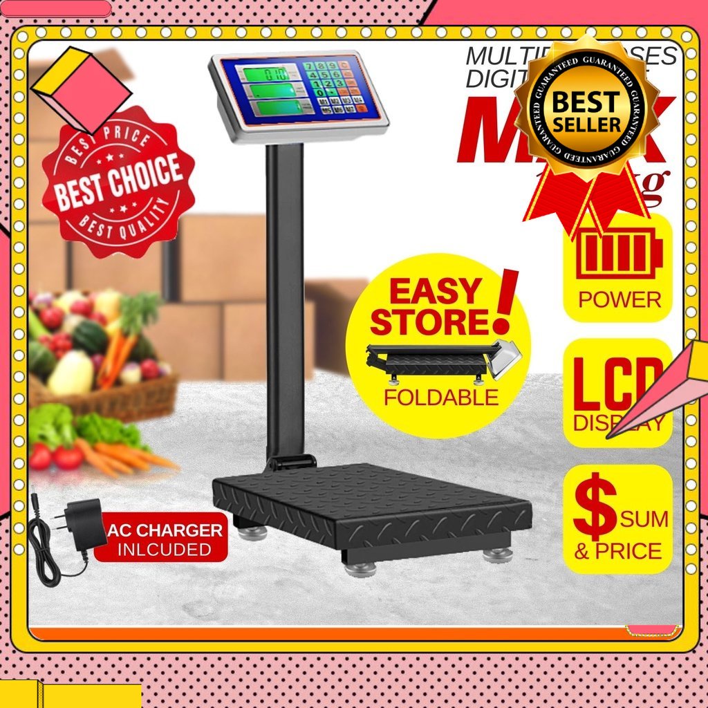 🎁KL STORE✨ 150kg / 300kg HIGH PRECISION DIGITAL ELECTRONIC Weight Price Platform Scale Rech