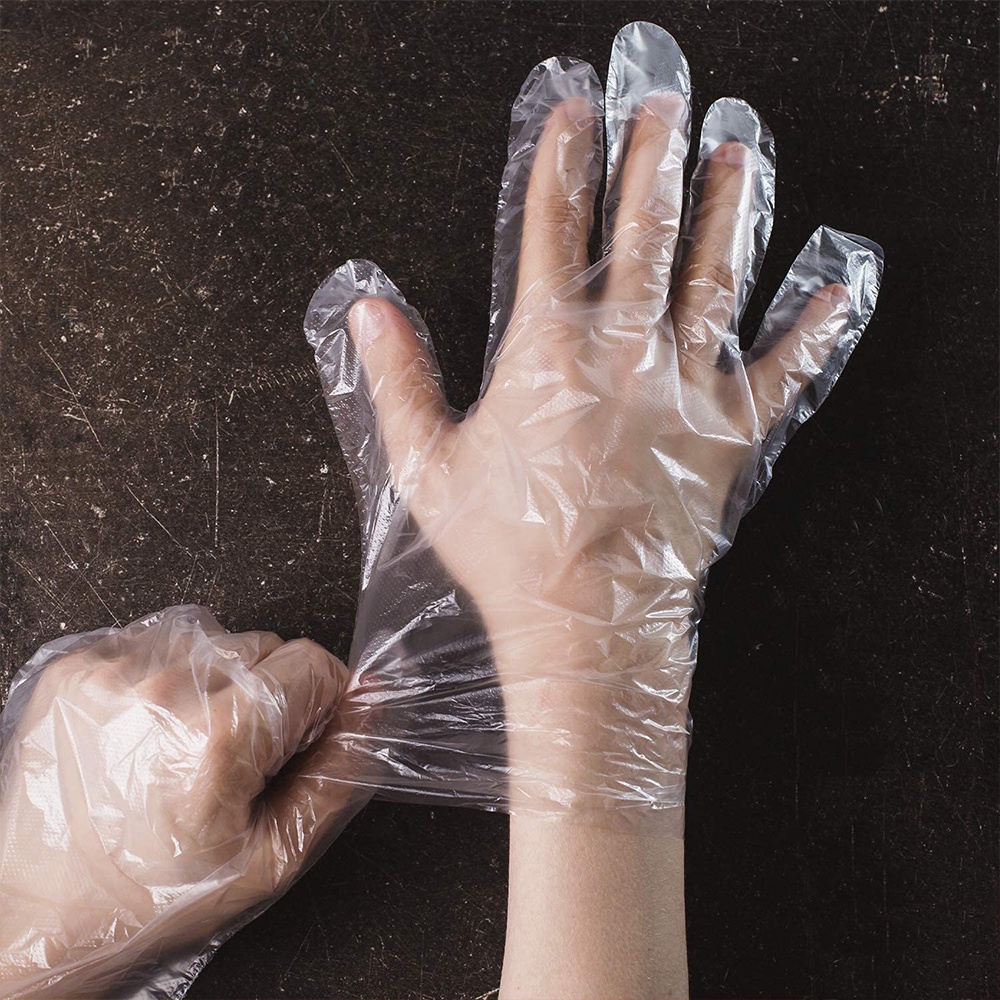 Disposable PE Plastic Gloves 100pcs Multifunctional Food Cooking Serving Hand Glove Gardening Pet Grooming Hairdressing