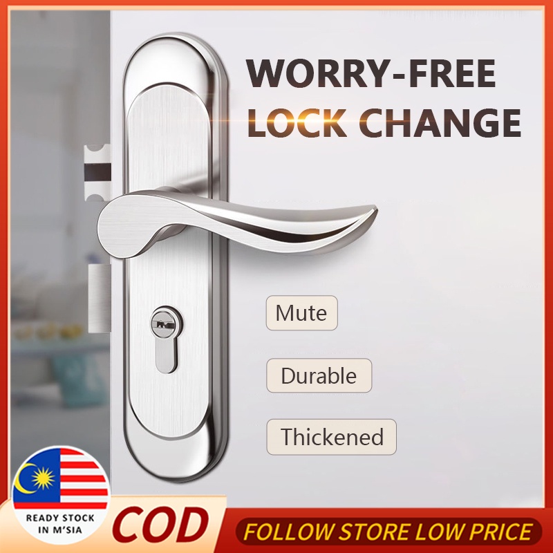 Door Lock AntiTheft Door Handle Lock Interior Aluminum Alloy Wooden