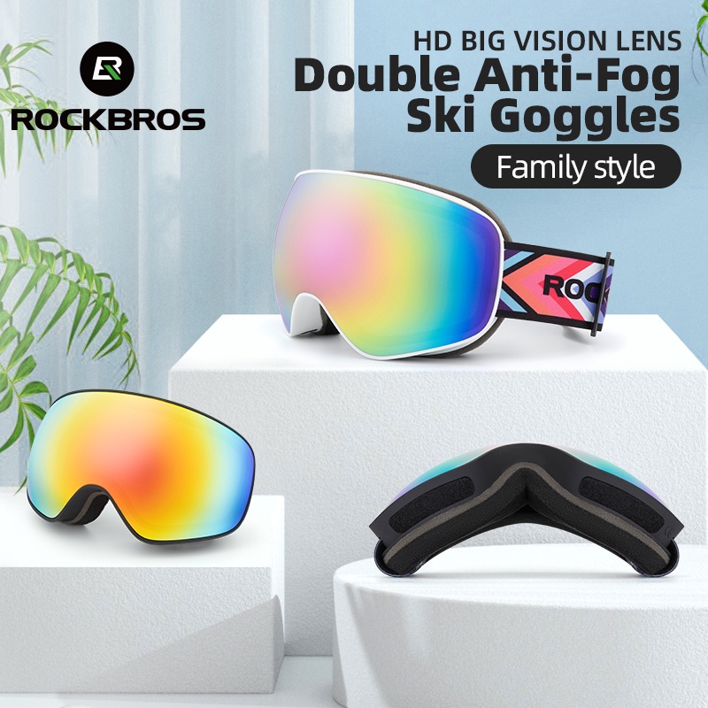 【MY Delivery】ROCKBROS Ski Double Layer Anti Fog Wind Proof Myopia Goggles