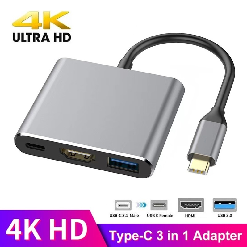 3-IN-1 USB C HUB Type C To HDMI Adapter Thunderbolt Docking Station ...