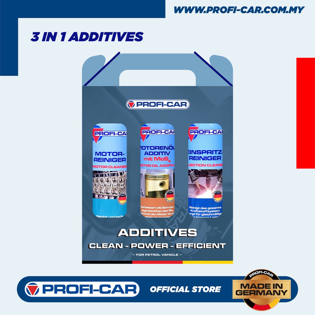 (3 IN 1 ADDITIVES) PROFICAR Engine Flush + Injection Cleaner + Mos2