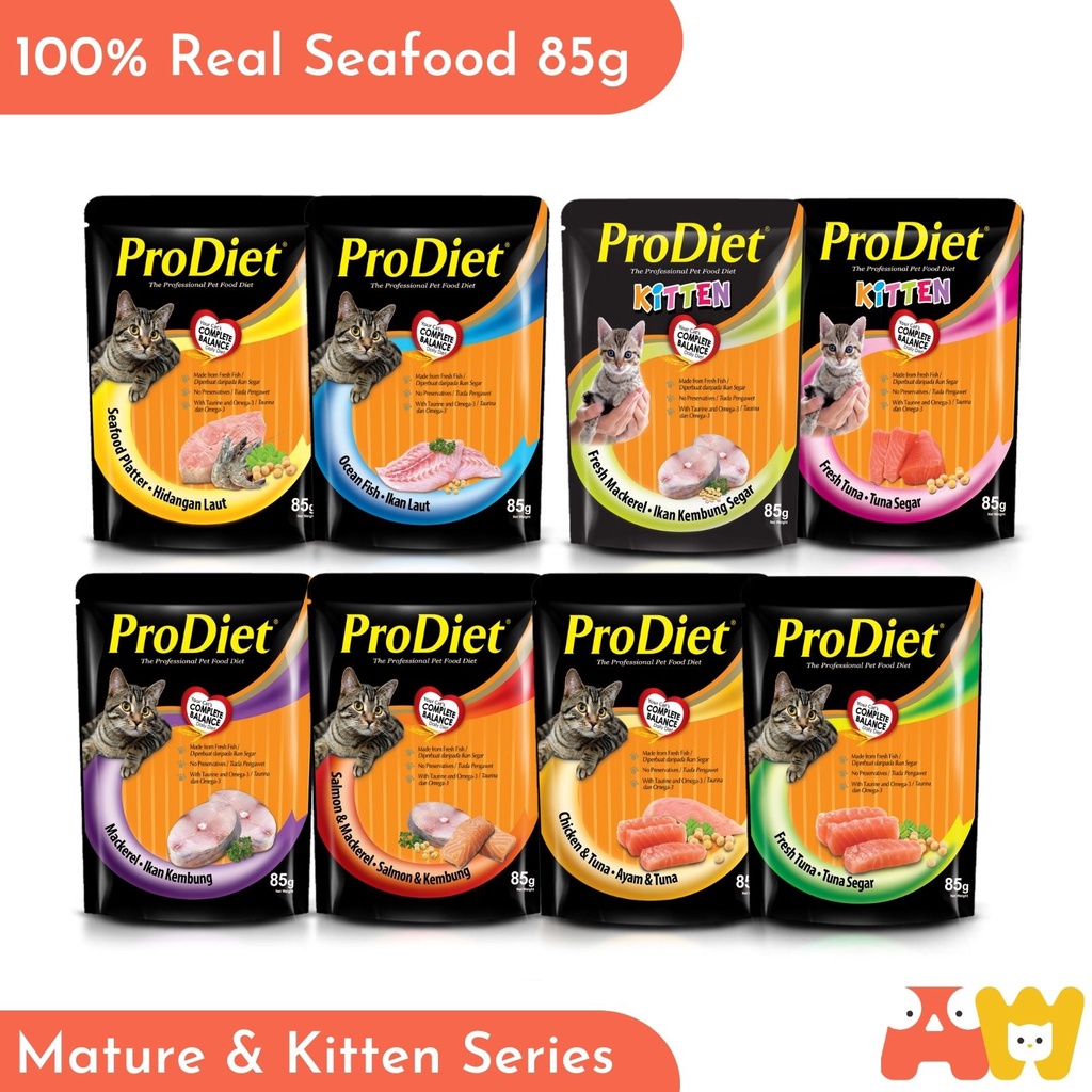 ProDiet Wet Cat Food Ocean Fish/Tuna/Mackerel/Seafood Platter/Salmon