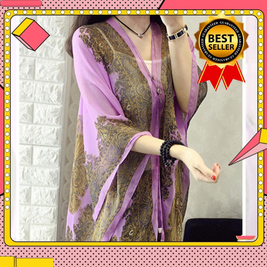 🎁KL STORE✨  Baju Shawl Batik Silk Women Cantik Fashion