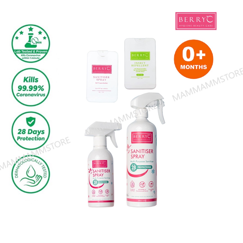 BerryC Sanitizer Spray/Insect Repellant 40ml/300ml/500ml for 0 month+