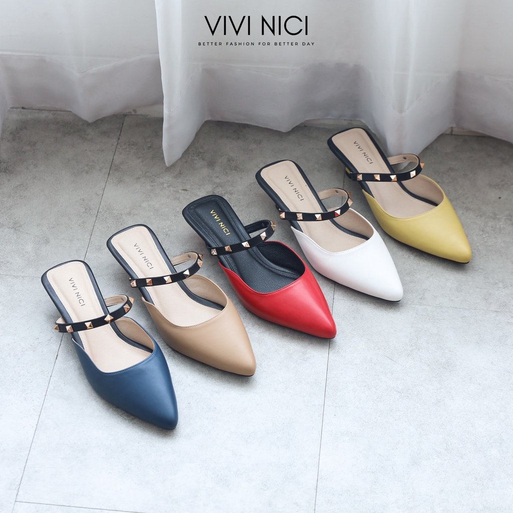 Vivi NICI - Faleia Sandals Mules Heel 3cm | Shopee Malaysia