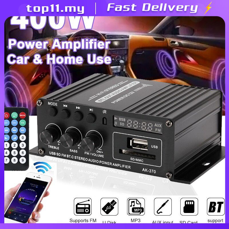 Ak370 home digital mini high fidelity bluetooth audio power amplifier ...