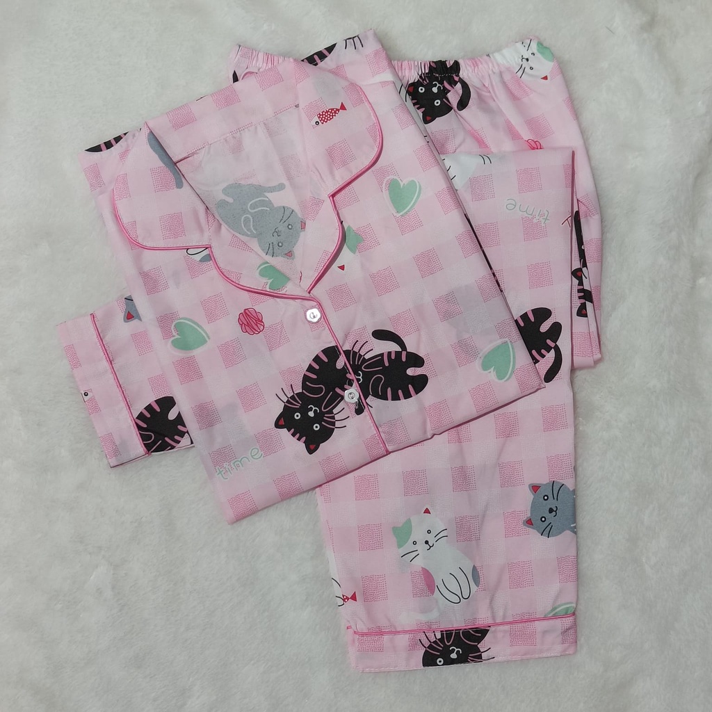 KATUN Women's PP Pajamas with Character Motif - Long Sleeve Sleepwear Set - Cotton Material