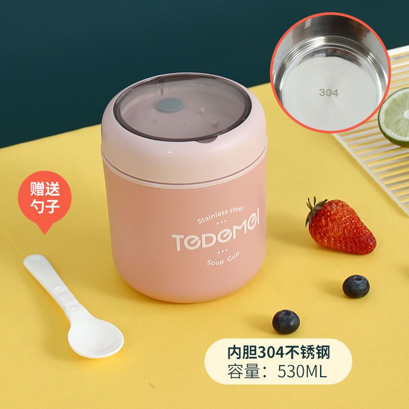 🎁KL STORE✨ _ 530ML Tedemei Stainless Steel Thermal Insulator Food Jar Thermal Food Sou