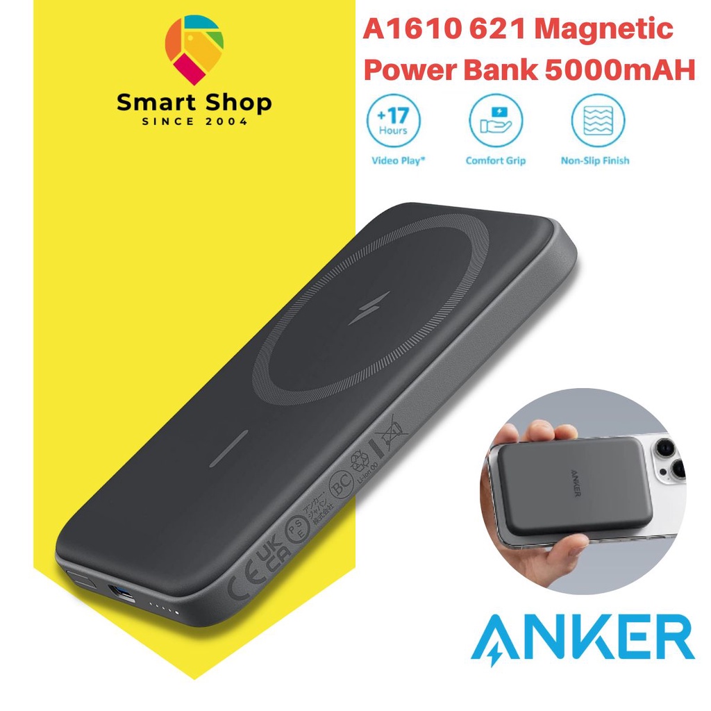 Anker A1610 621 Magnetic Battery (MagGo) 5000mAh Magnetic Wireless ...