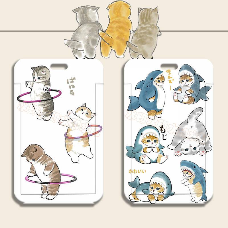 Creative cat name tag card Holder cute student card Cover meal card protection case apartment door card Case campus card bus card Holders