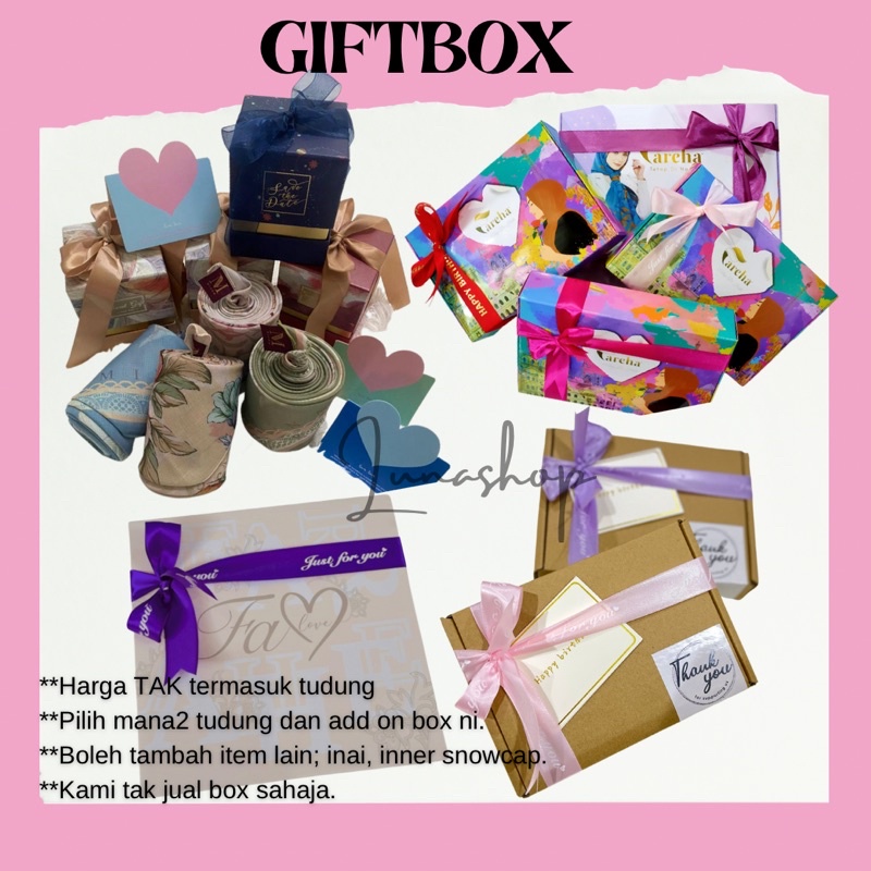 Giftbox Tudung | Box Hadiah Birthday Anniversary Farewell Hari Guru ...