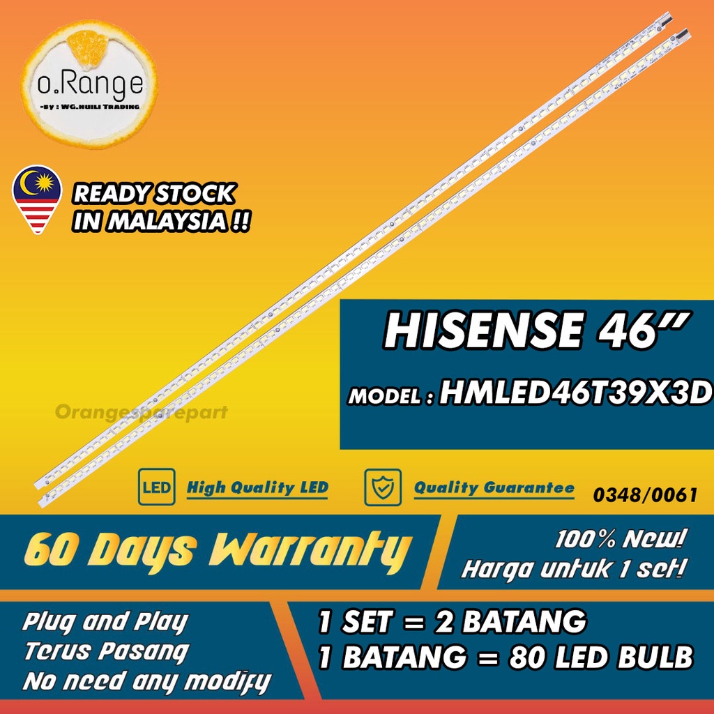 HMLED46T39X3D HISENSE 46" LED TV BACKLIGHT(LAMPU TV) HISENSE 46 INCH LED TV BACKLIGHT  LED46T39X3D