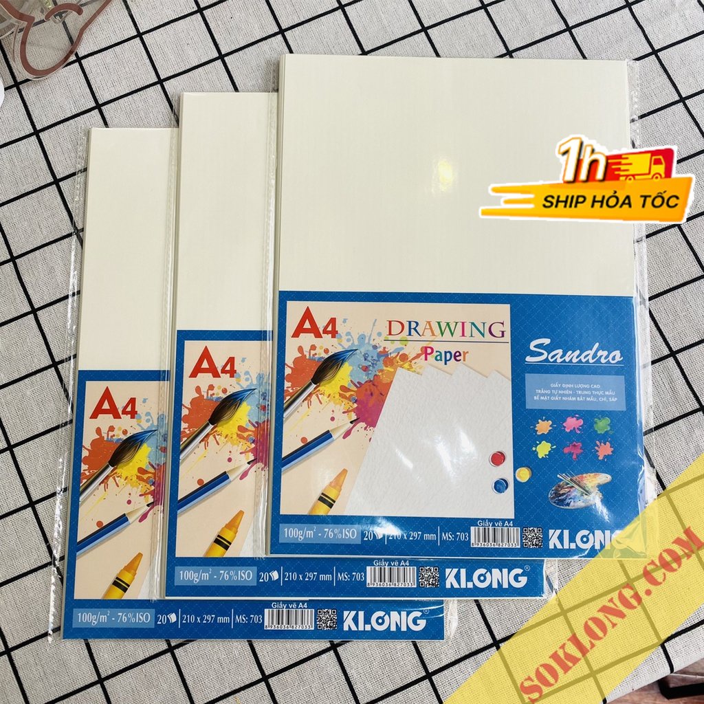 A4 Drawing Paper Set Of 20 Sheets Of Klong Graphite Color Painting