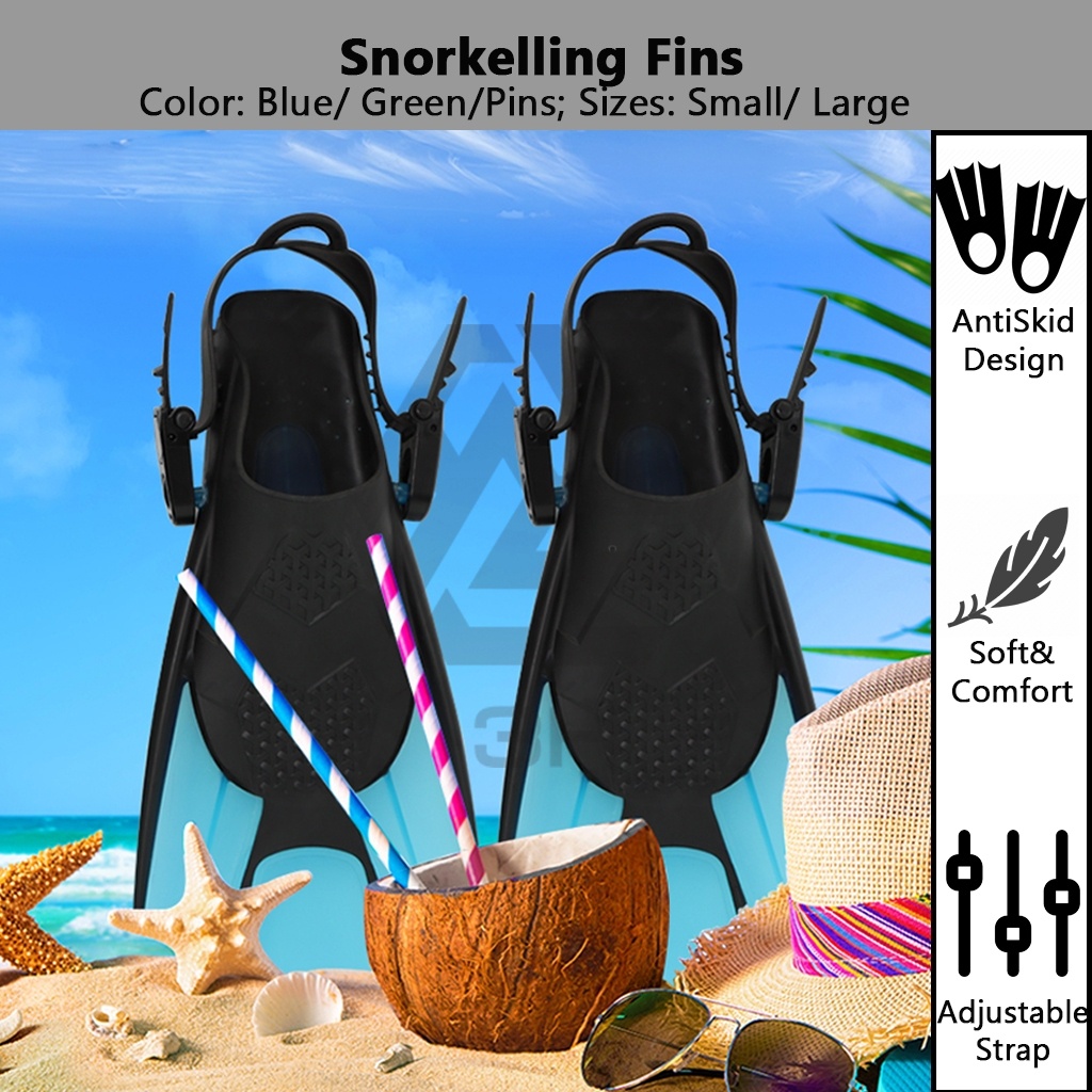 3H Swimming Fin Snorkeling Fin Snorkeling Set Short Fins Flippers Quick