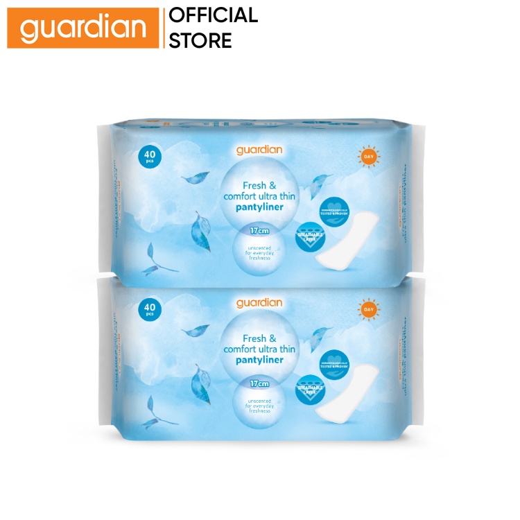 Guardian Fresh & Comfort Ultra Thin Pantyliner 17cm 40's x2 Shopee