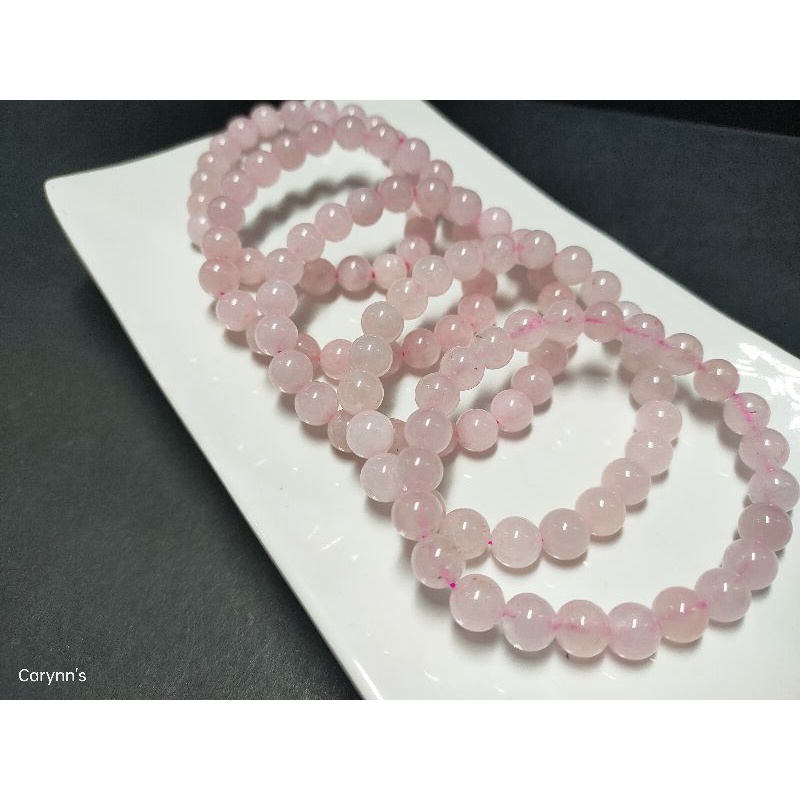 Natural Rose quartz Madagascar rose quartz crystal bracelet 8mm+- 天然粉水晶马粉马达加斯加粉晶