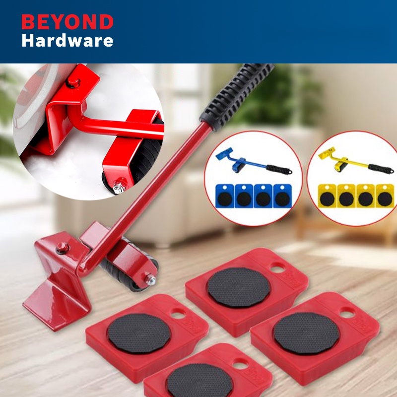 Heavy Duty Furniture Lifter Transport Tool Furniture Mover Set Move Roller Lift Wheel Bar