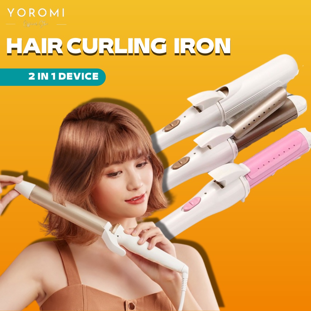 Hair Straightening Curling Iron Device 2 In 1 Curler Straightener 26mm