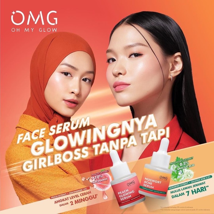 New!!hijab OMG Oh My Glow Face Serum 20ml | Peach Glowing Mugwort Acne ...