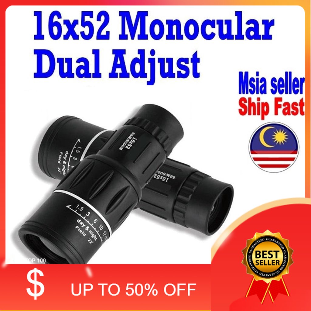 🎁KL STORE✨ 16 x 52 Monocular Double Adjustable Telescope Ultra Clear Day Night Mini Porta
