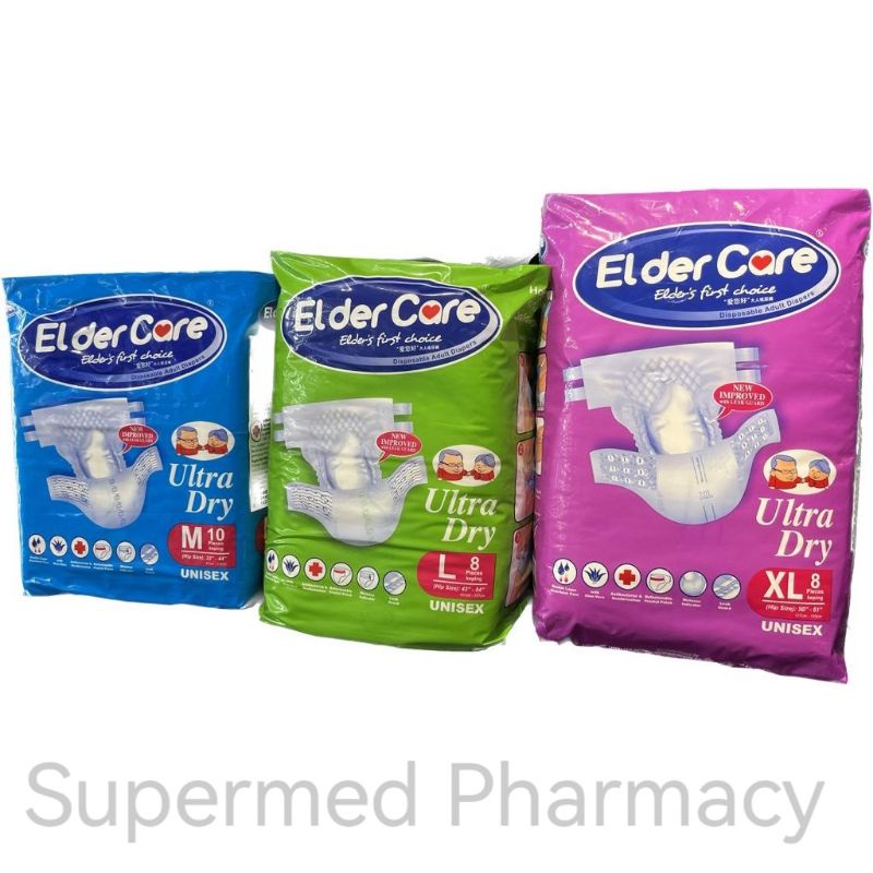 Elder Care Unisex Adult Diapers XL 8's