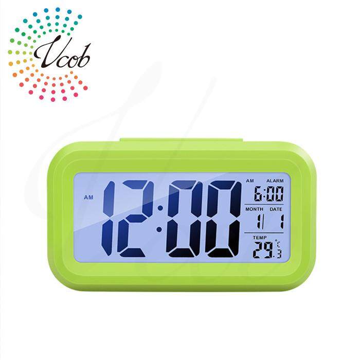 [[ FREE GIFT VCOB LED Clock Digital Snooze Alarm Clock Candy Color Backlight Time Calendar Thermometer