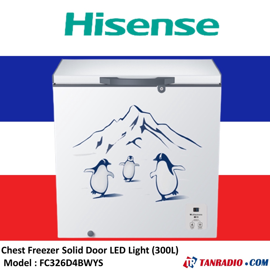Hisense Chest Freezer Solid Door LED Light (300L) HISENSEFC326D4BWYS