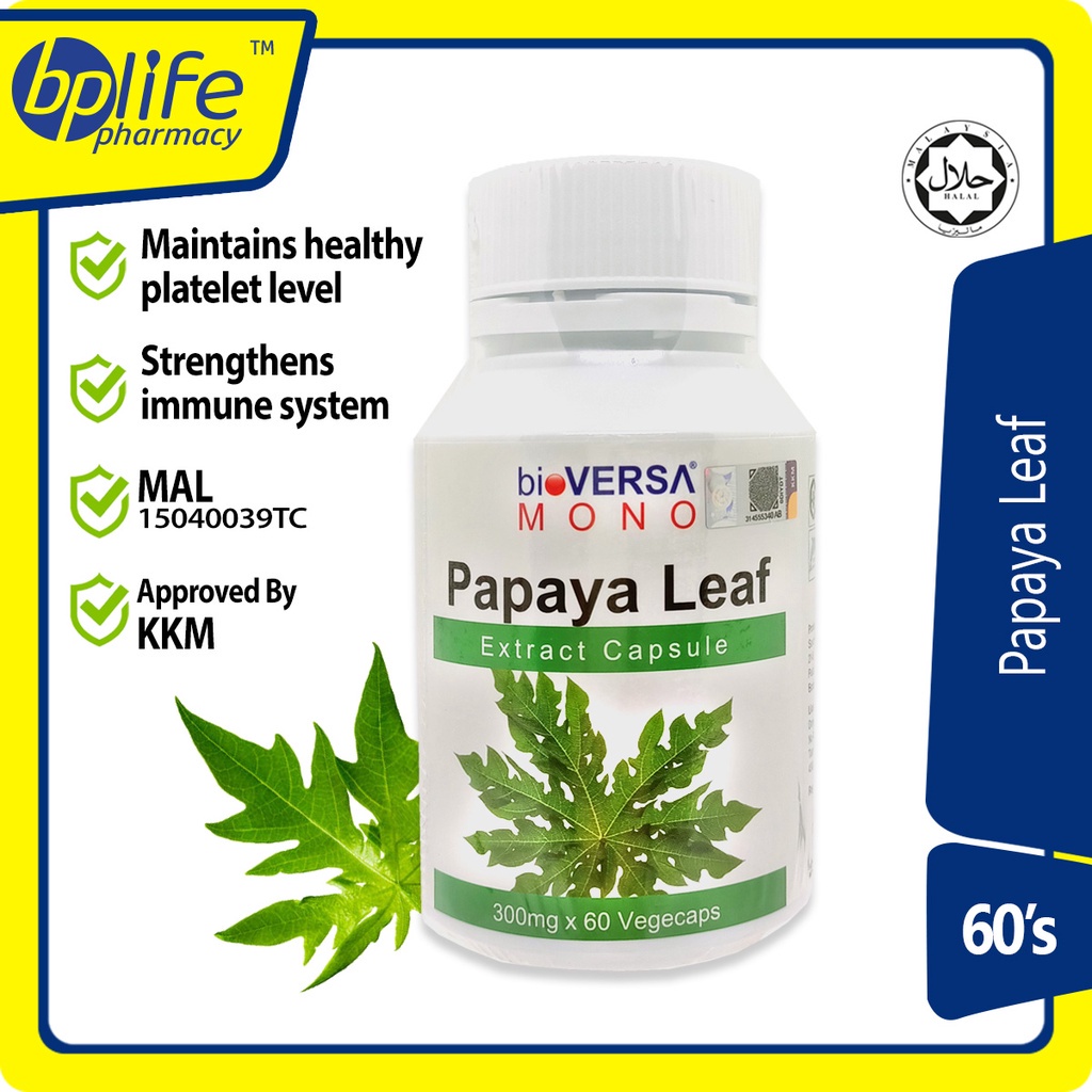 Bioversa Papaya Leaf Extract 300mg Vegecap60s Shopee Malaysia