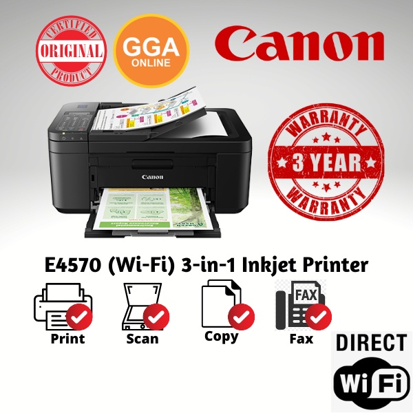 Canon Pixma E All In One Wi Fi Inkjet Printer Print Scan Copy