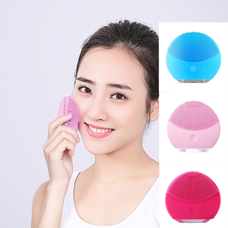 [[ FREE GIFT Vcob Electric Facial Cleaner Silicone Soft Brush Ultrasonic Vibration Massage Tool