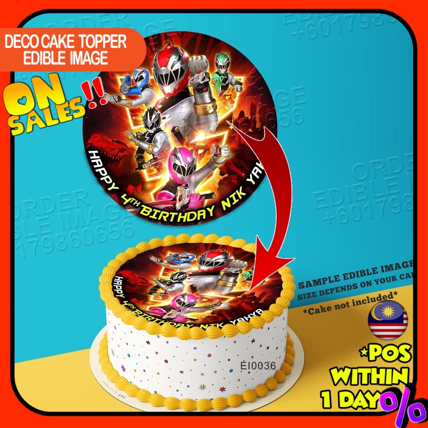 Printing EI Power Rangers Dino Fury Edible Image Print Cake Photo Icing ...