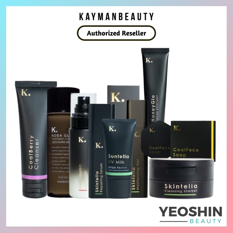 Kayman Coalface Soap/CoalBerry Cleanser/Mist Toner/ Honeyglo Scrub/Moisturizer/Cleansing Sherbet/Serum/Essence/UV Milk