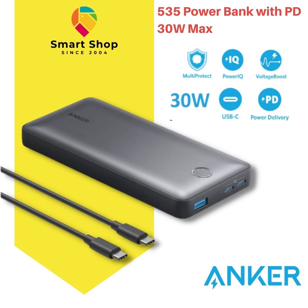 Anker A1366 PowerCore 20000Mah 535 Power Bank with PD 30W Max Output ...