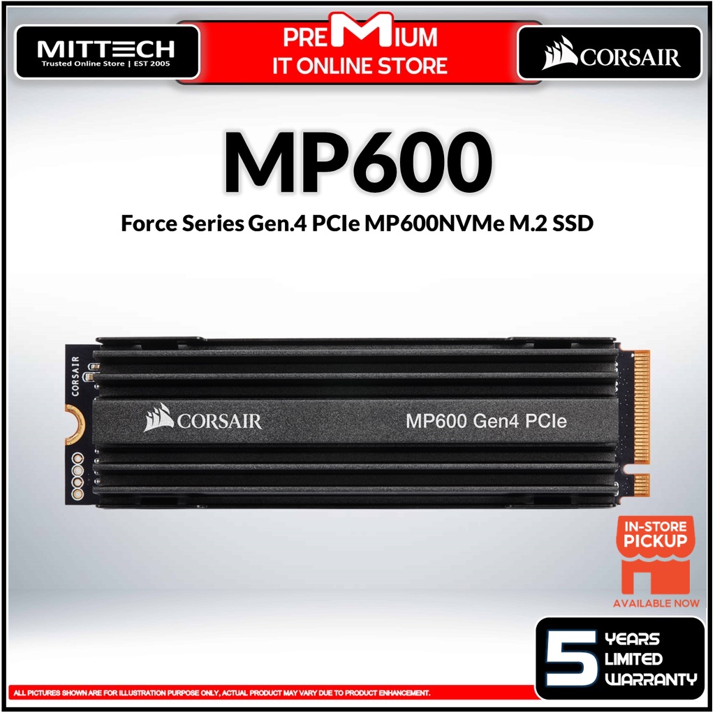 Corsair Force Series Gen.4 PCIe MP600 NVMe M.2 SSD | 3D TLC NAND