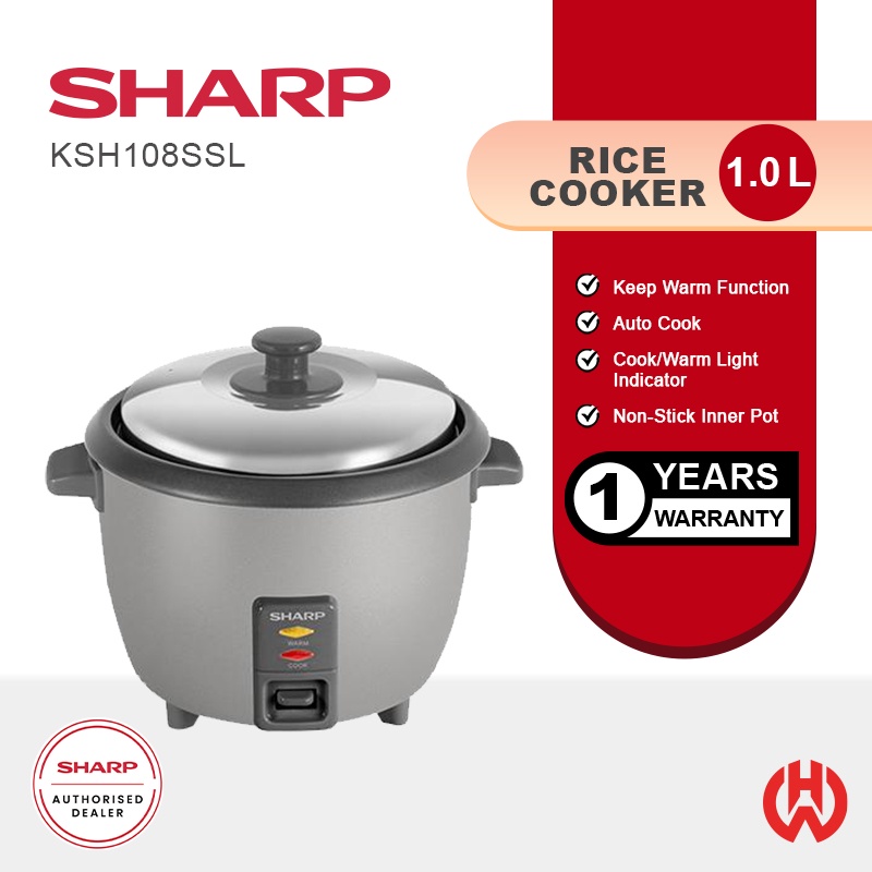 SHARP 1.0L KSH108SSL NON STICKY INNER POT RICE COOKER Shopee Malaysia