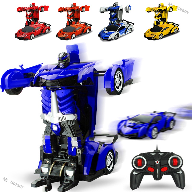 One-key Deformation Robot Toy Transformation Electric Car Model with Remote Controller Mr. Steady